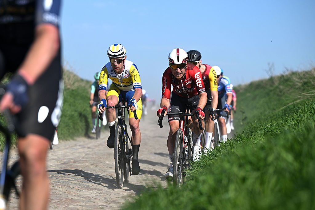  'A very uncomfortable ride' - Belgian rider's saddle snaps off during 'mini Paris-Roubaix' 