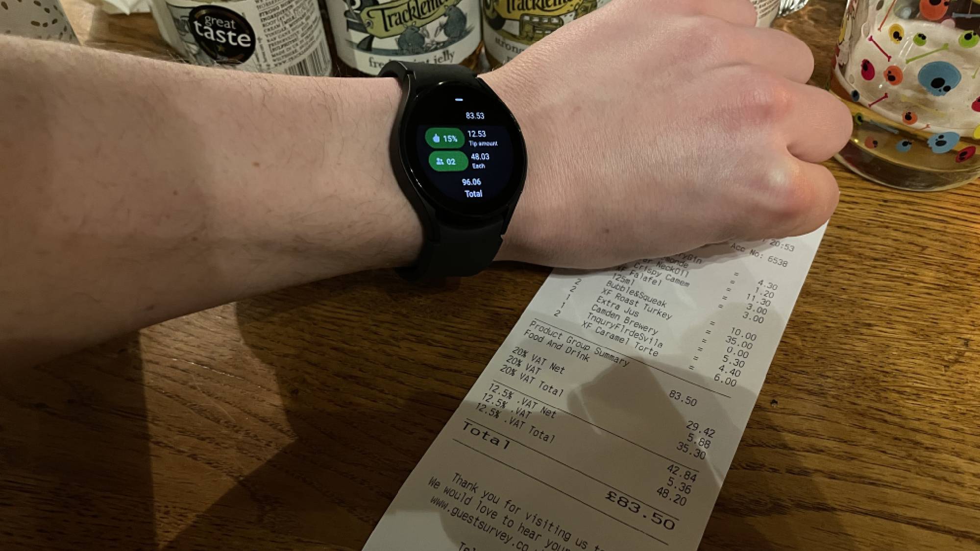 Samsung Galaxy Watch 4 is being used to split the bill