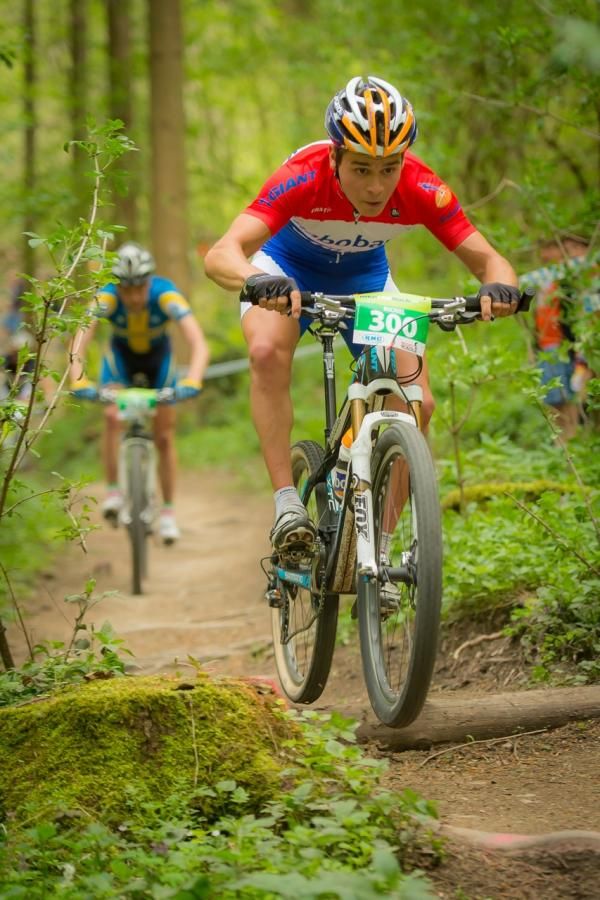 Michiel van der Heijden (Rabobank Giant Offroad Team) leads the U23 men's race