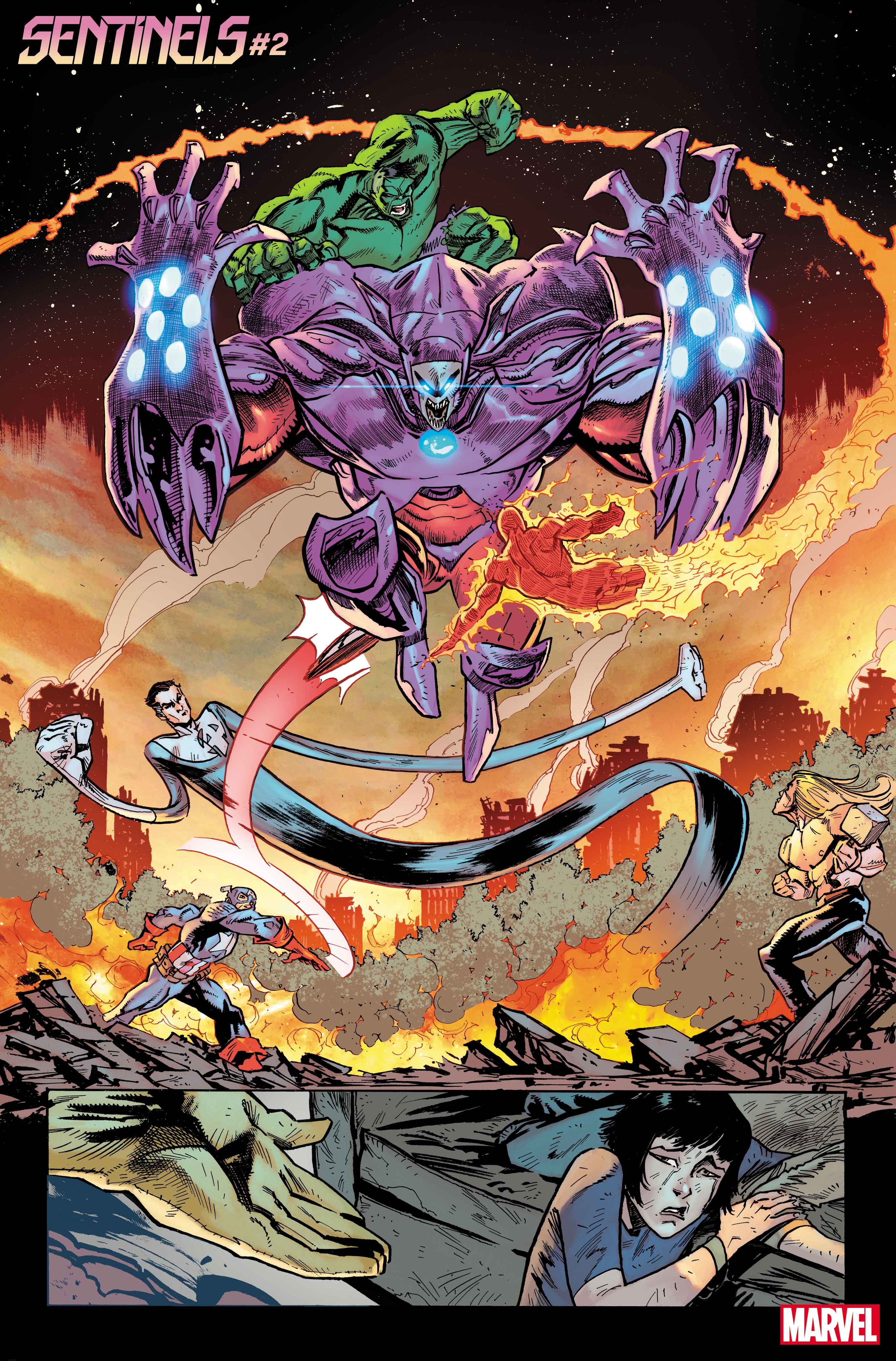 Captain America, Thor, Hulk, and the Fantastic Four all feature in a cameo-filled preview of Sentinels #2