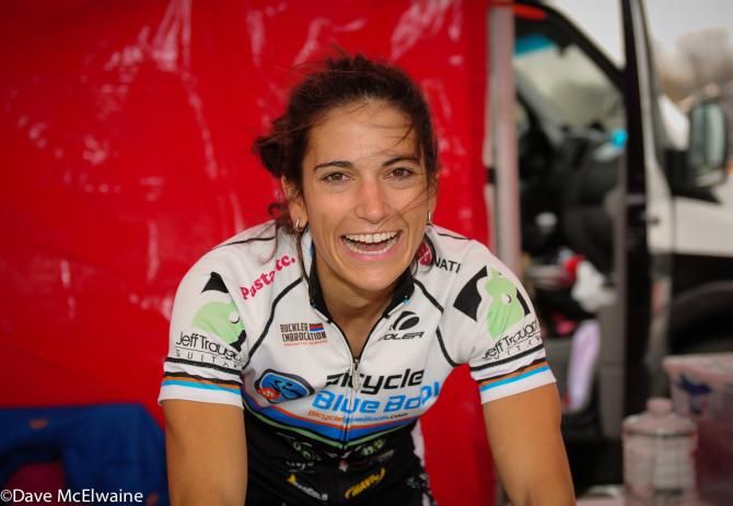 Courteney McFadden (Bicycle Blue Book/HRS) warming up before the race