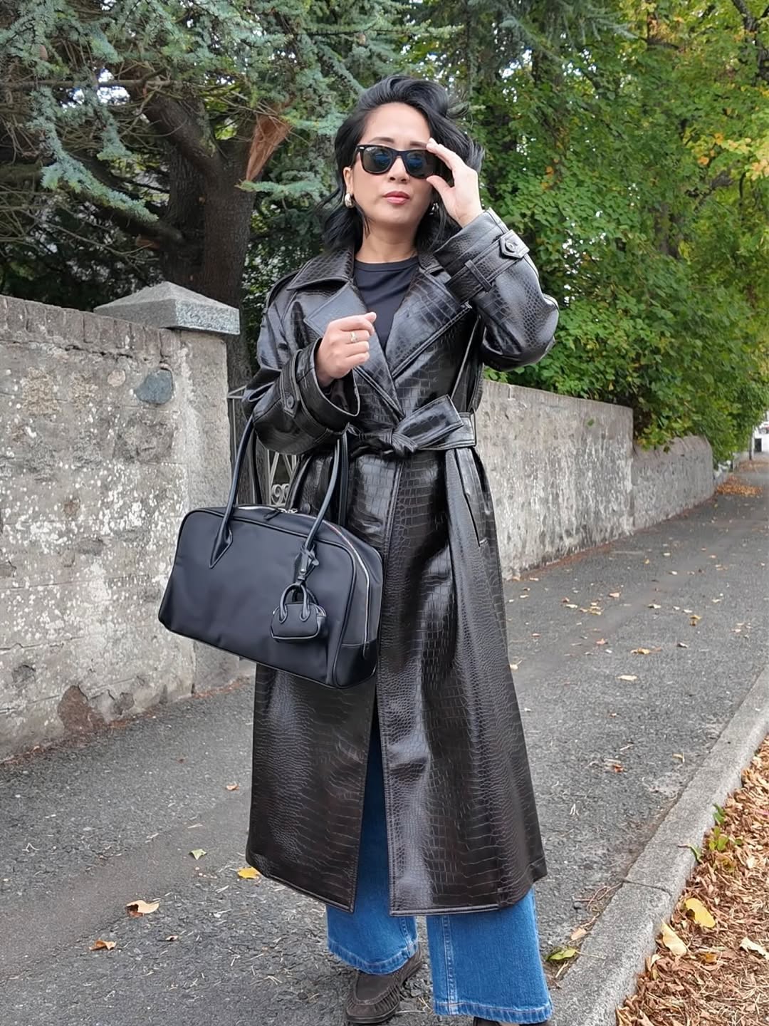 M&S croc print coat