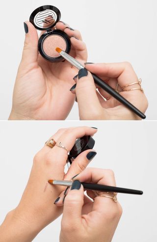 4. Create your own custom eyeliner with a wet liner brush and eyeshadow