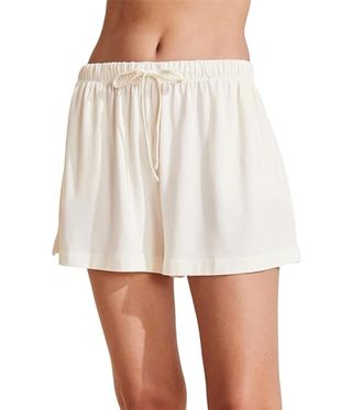 Eberjey Women's Gisele Everyday Relaxed Shorts, Ivory, White, Off White, Xs