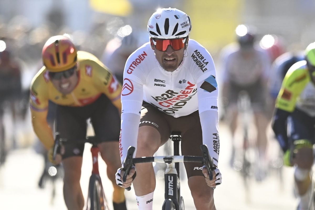 Omloop Het Nieuwsblad 2022 77th Edition Gent Ninove 2042 km 26022022 Greg Van Avermaet BEL AG2R Citroen Team photo Nico VereeckenPNCVSprintCyclingAgency2022