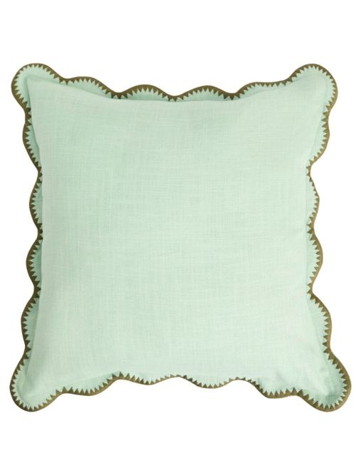 Pure Cotton Large Embroidered Scallop Cushion