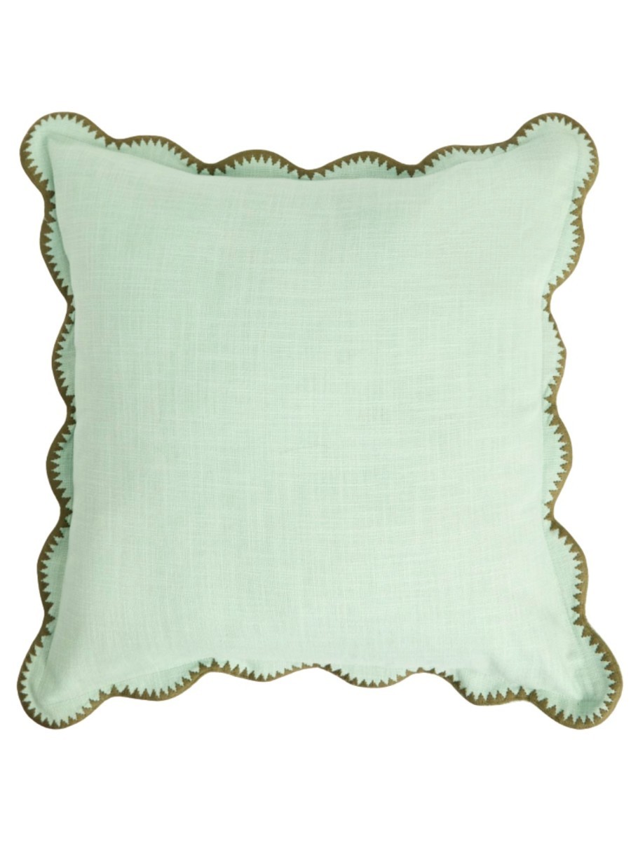 Pure Cotton Large Embroidered Scallop Cushion