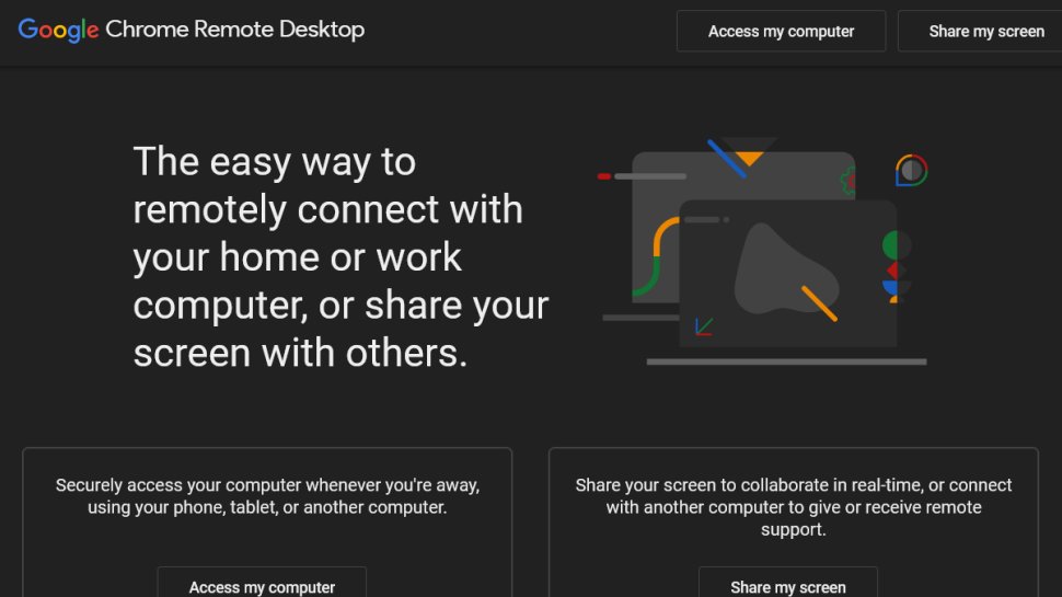 Chrome Remote Desktop website screenshot (June 2025).