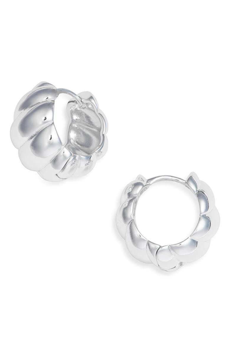 Demi Fine Ridged Wide Huggie Hoop Earrings