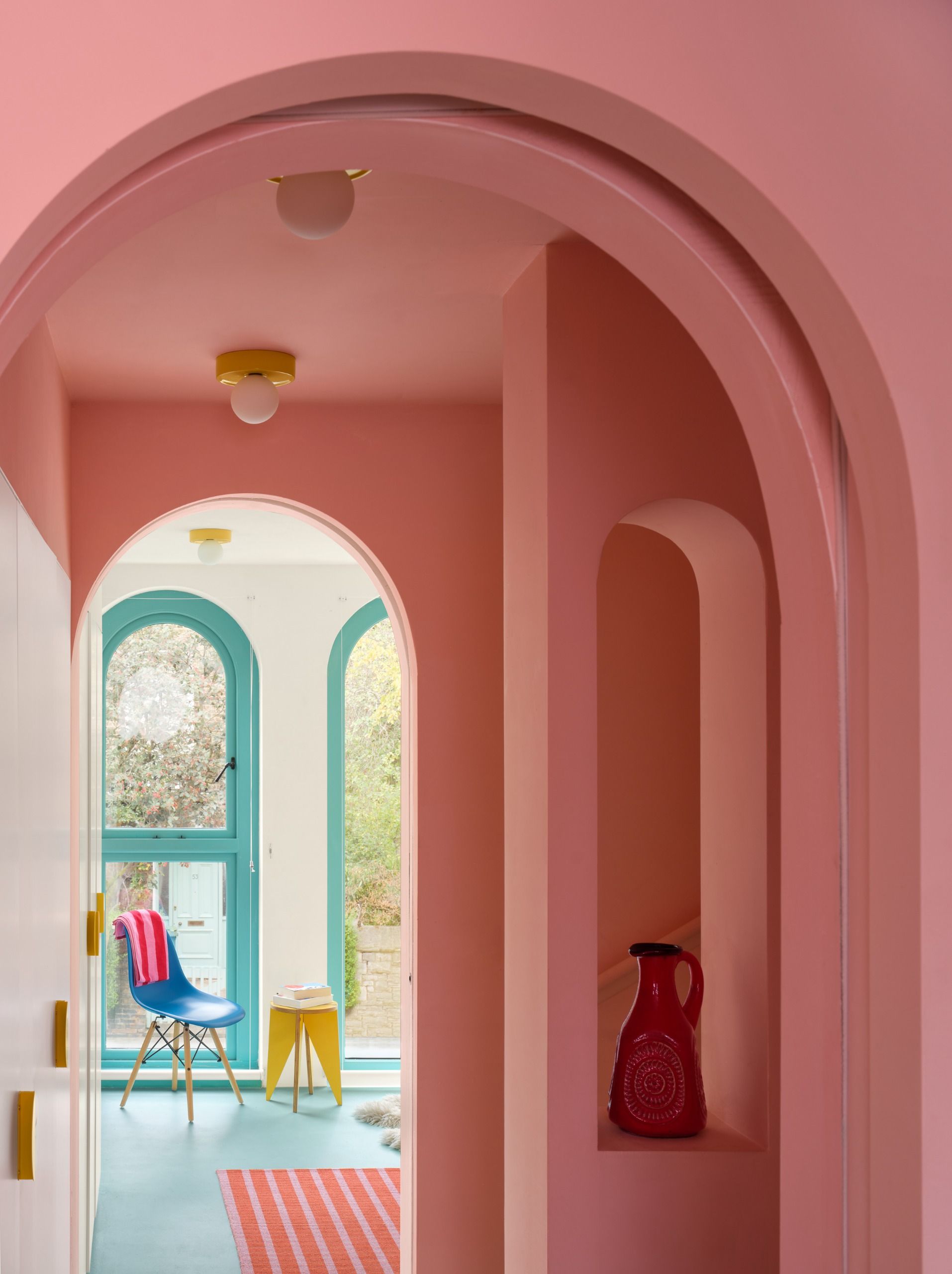 the colourful and mostly pink Cloud House by Peter Morris in London