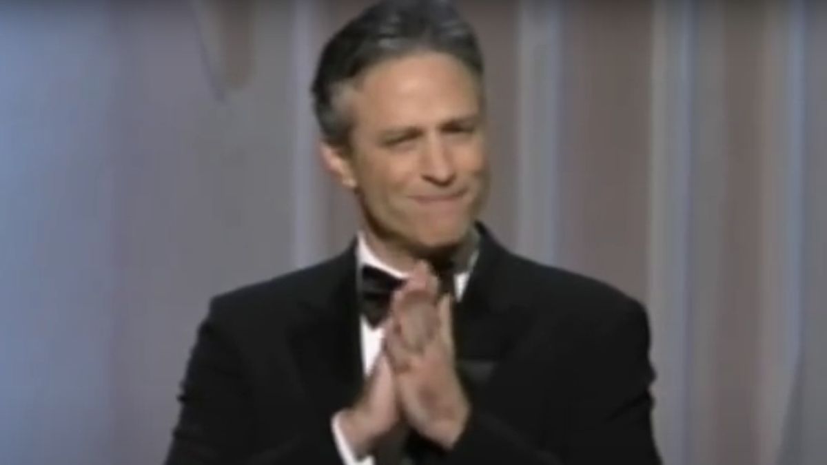 Jon Stewart performing his opening monologue at the 2008 Academy Awards