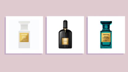 Collage of three of the best Tom Ford perfumes featured in this guide