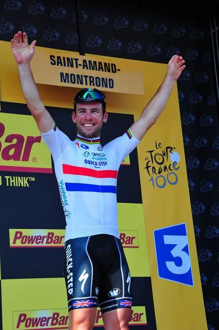 Stage winner Mark Cavendish (Omega Pharma Quick Step)