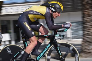 Jos van Emden (LottoNl-Jumbo) riding to second place in the Tirreno-Adriatico time trial