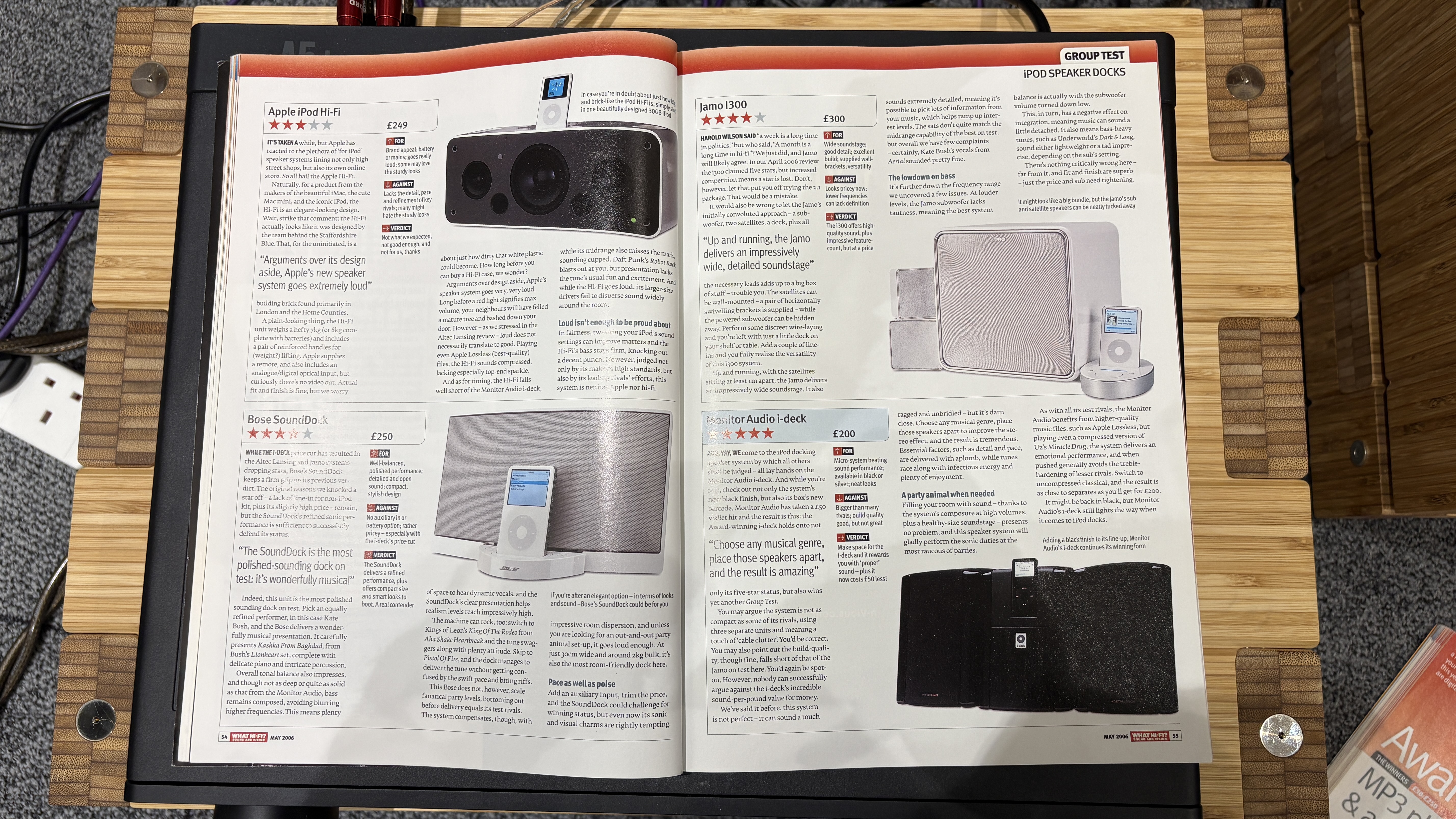 iPod docks in What Hi-Fi? magazine