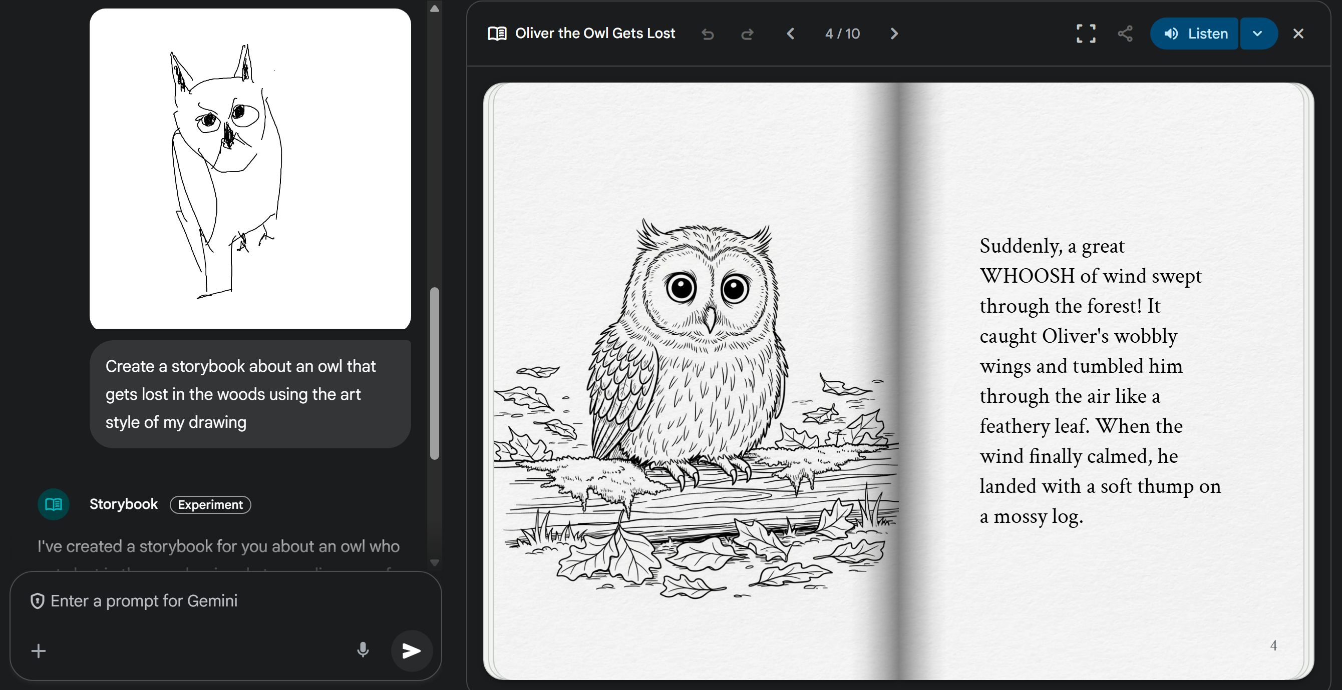 Google Gemini AI Storybook generator
