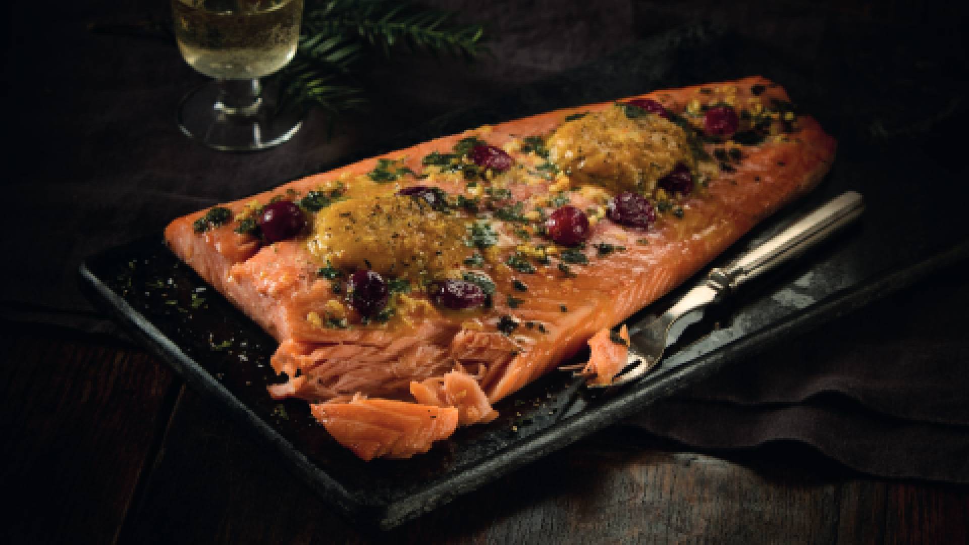 Morrisons The Best Lightly smoked scottish salmon side with Orange &amp;amp; Cranberry Butter