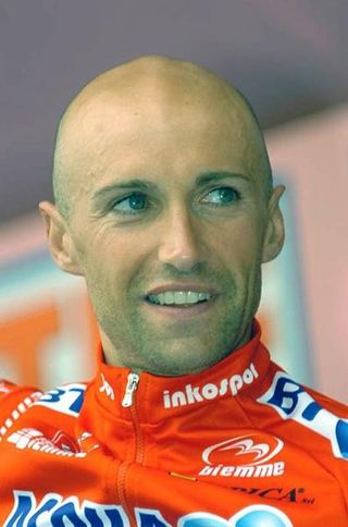 Stefano Garzelli after his 2007 Giro stage win in Bergamo