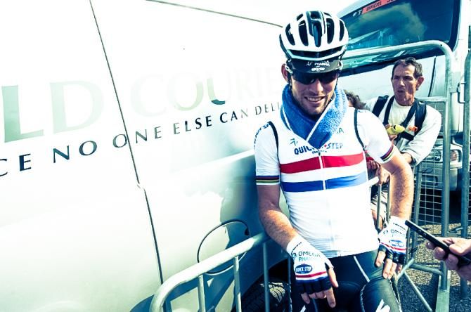 Mark Cavendish (Omega Pharma-QuickStep) after finishing stage 15 on the Mont Ventoux summit