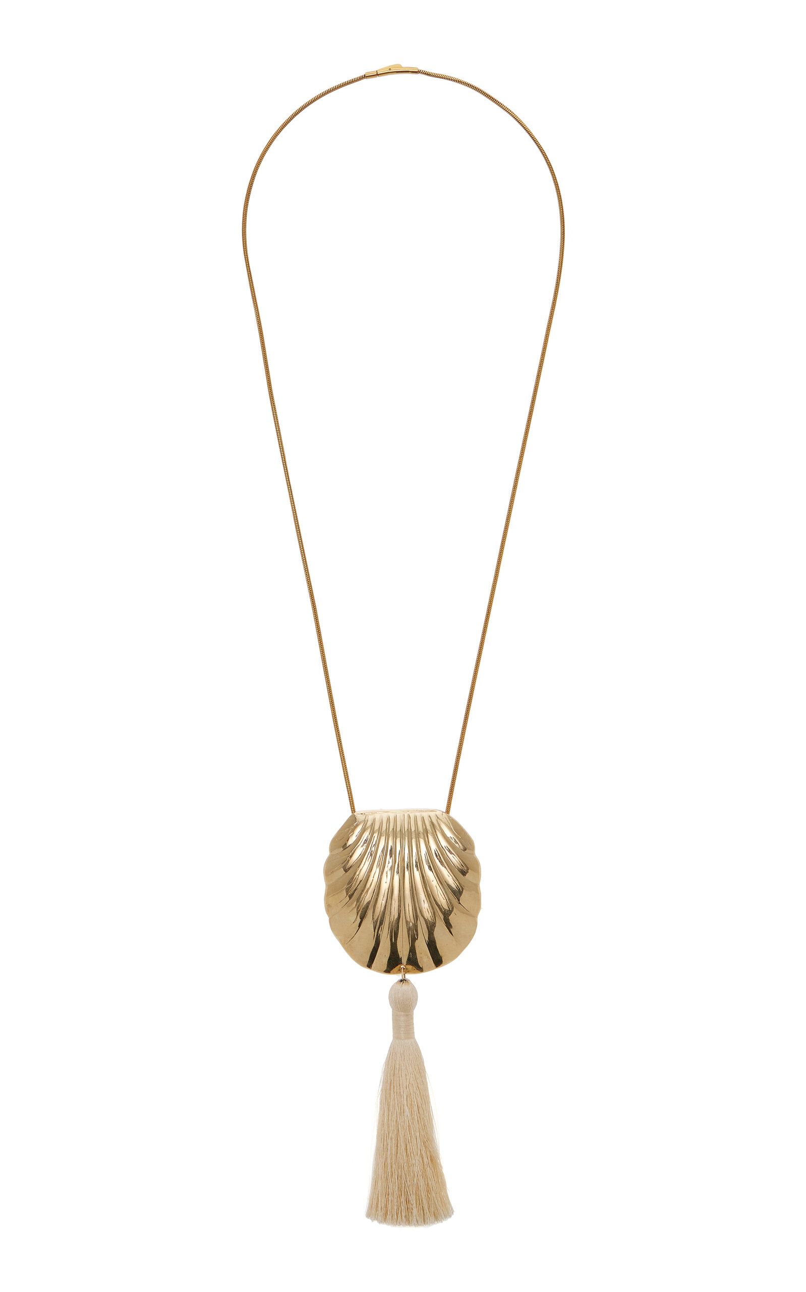 Exclusive Riviera Petra Tasseled Brass Necklace