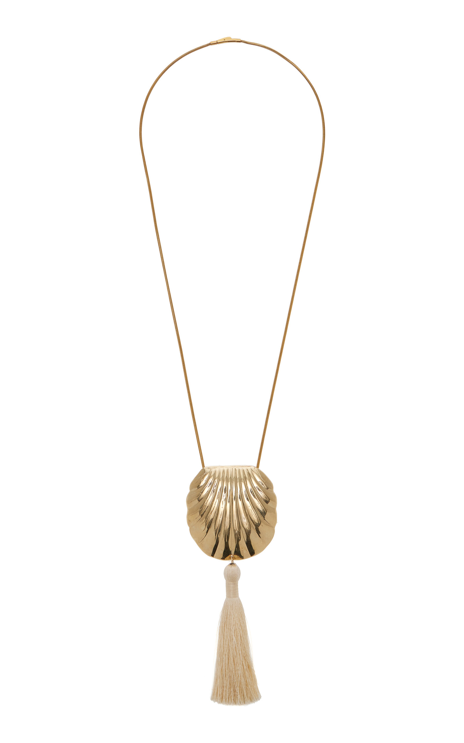 Exclusive Riviera Petra Tasseled Brass Necklace