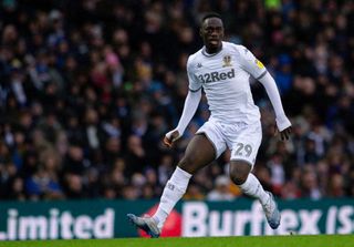 Leeds United's Jean-Kevin Augustin during the Sky Bet Championship match between Leeds United and Bristol City at Elland Road on February 15, 2020 in Leeds, England.