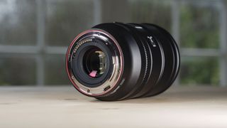 Rear mount. ofthe Viltrox AF 35mm F1.2 LAB Z lens for Nikon, on a wooden table