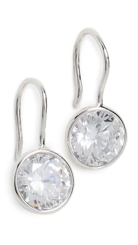 Shashi Women's Bezel Drop Earrings, Silver, One Size