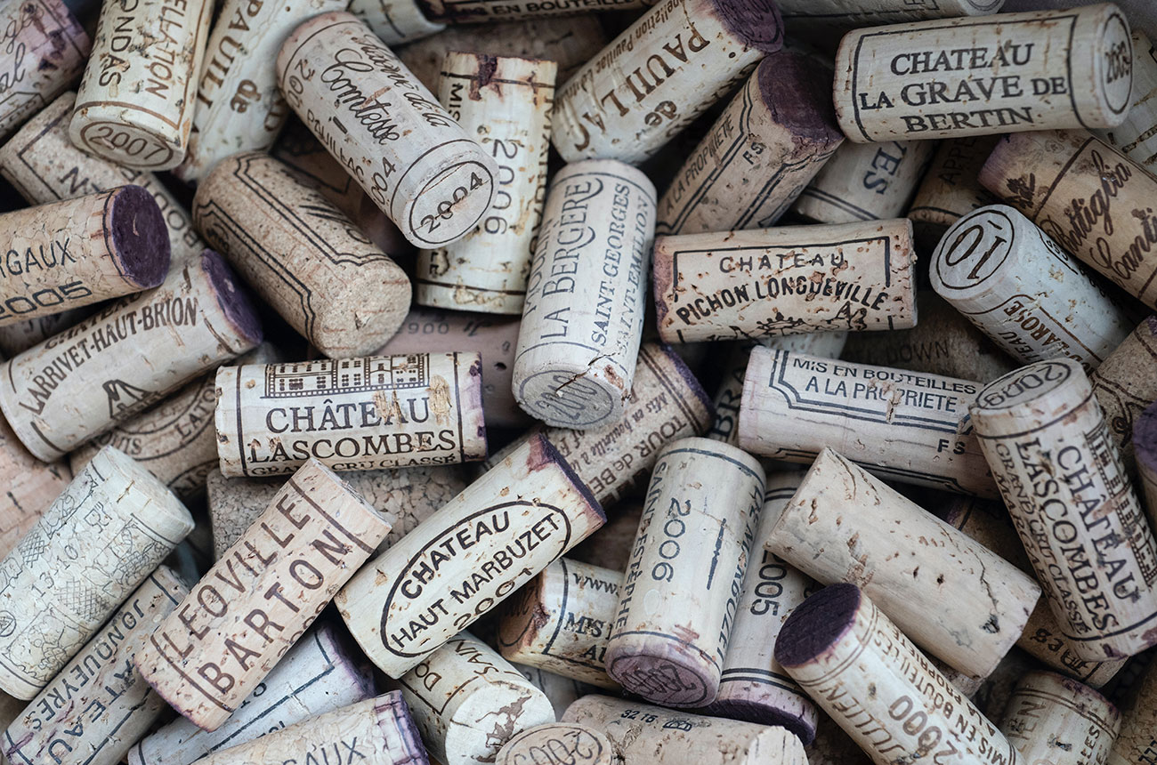 Bordeaux wine corks