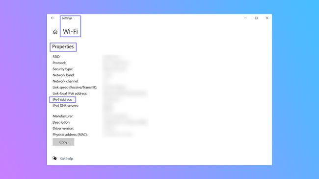 get ip address of my laptop