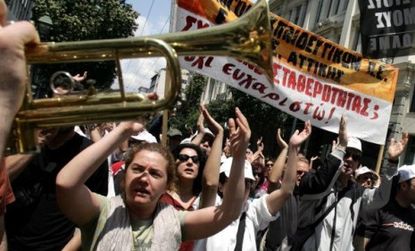 Greek citizens turned out in droves to protest the country's new austerity measures.