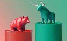 green bull red bear rising falling stock market trends