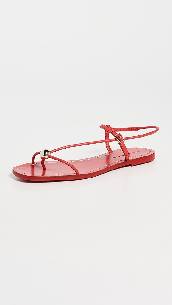 Lara Strappy Flat Sandals - Red