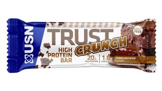 USN Trust Crunch Protein Bar on white background