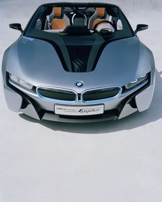 Silver colour BMW car.