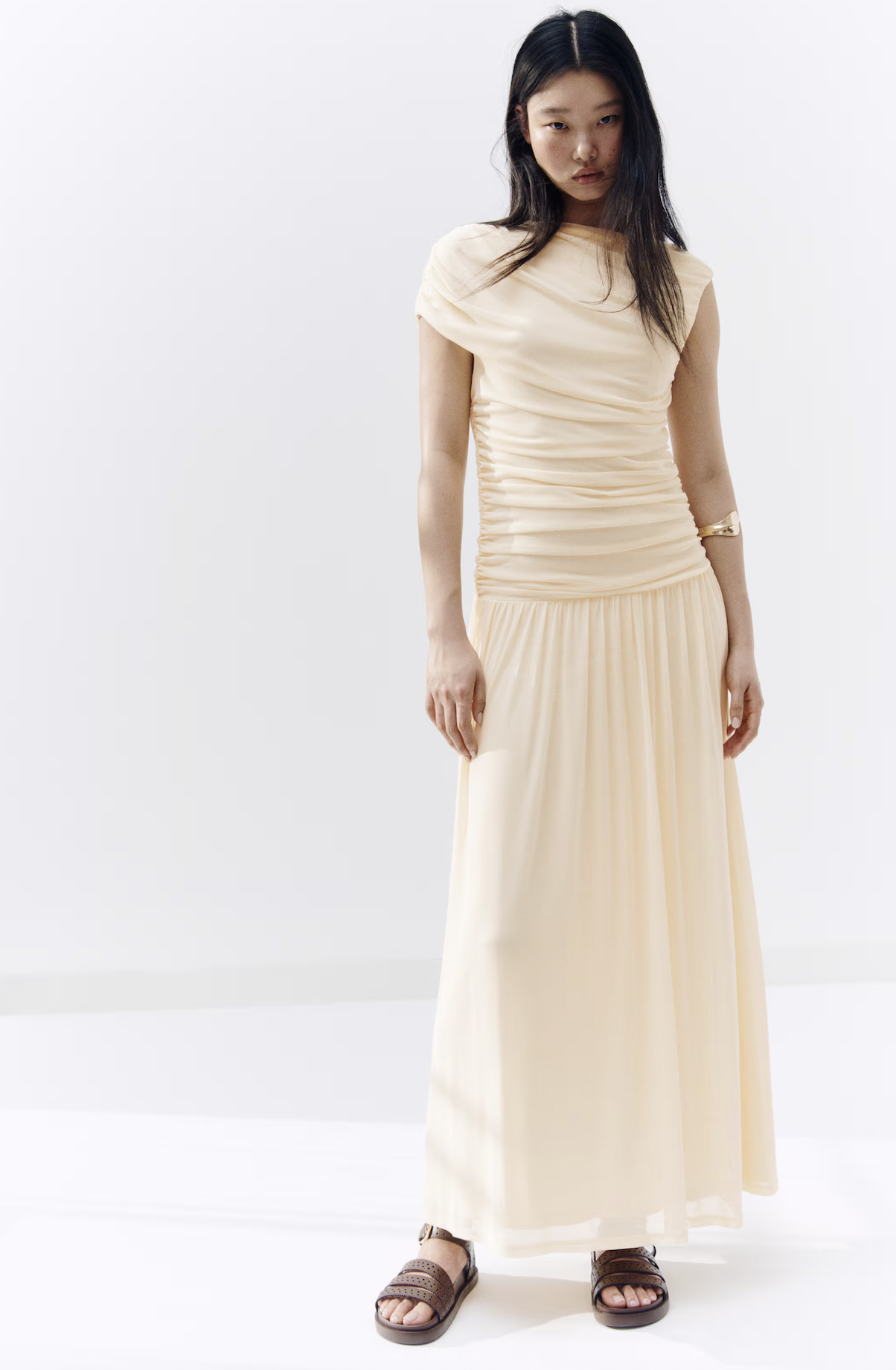 H&amp;amp;M, Draped Mesh Dress