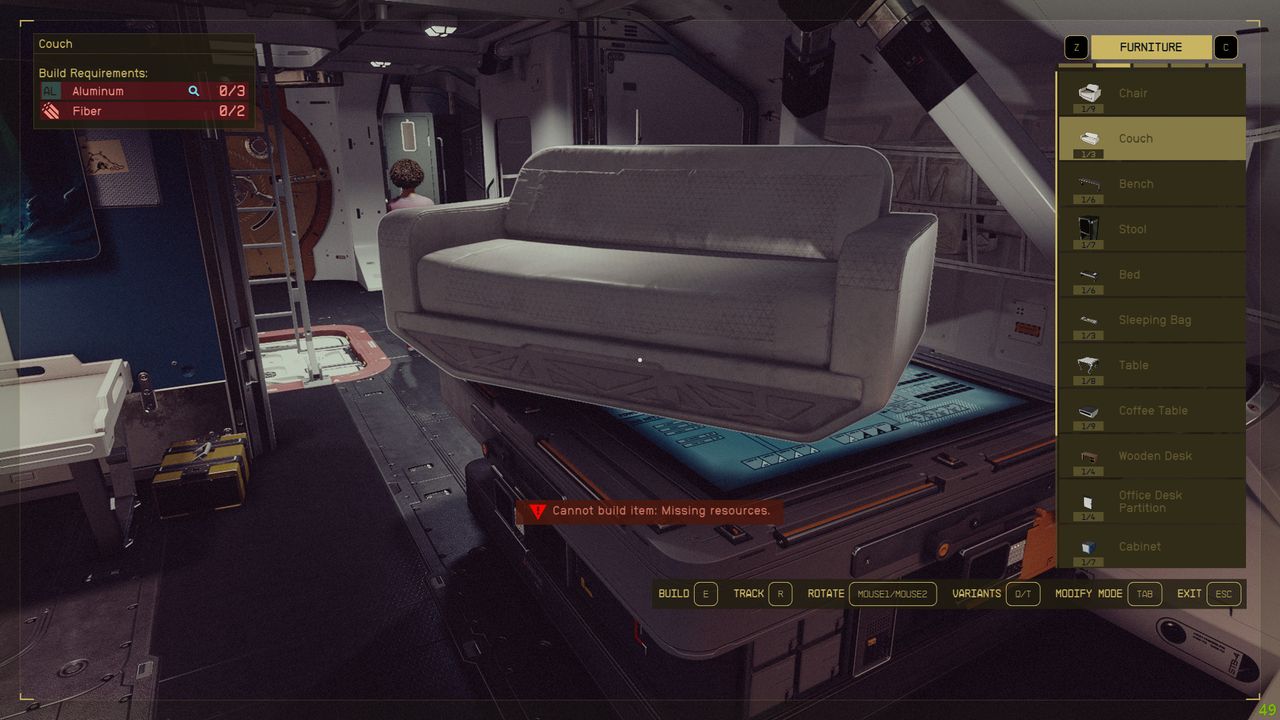Starfield decorate ship interior