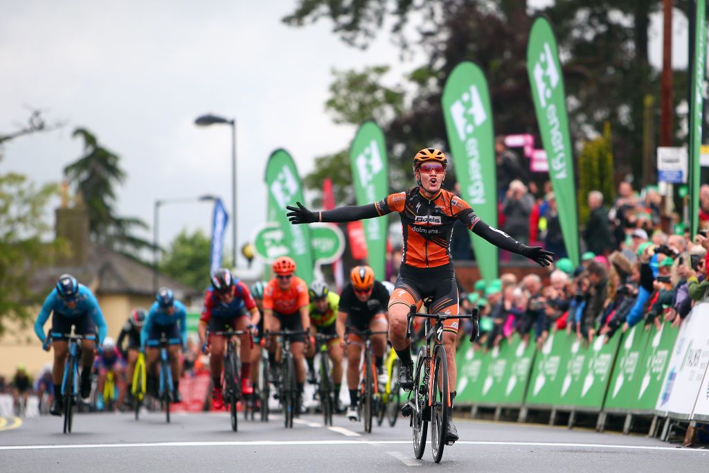 Jolien D'Hoore wins stage 1 at the Ovo Energy Women's Tour