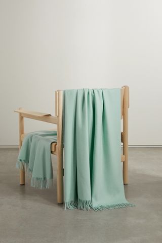 Fringed Embroidered Cashmere Throw