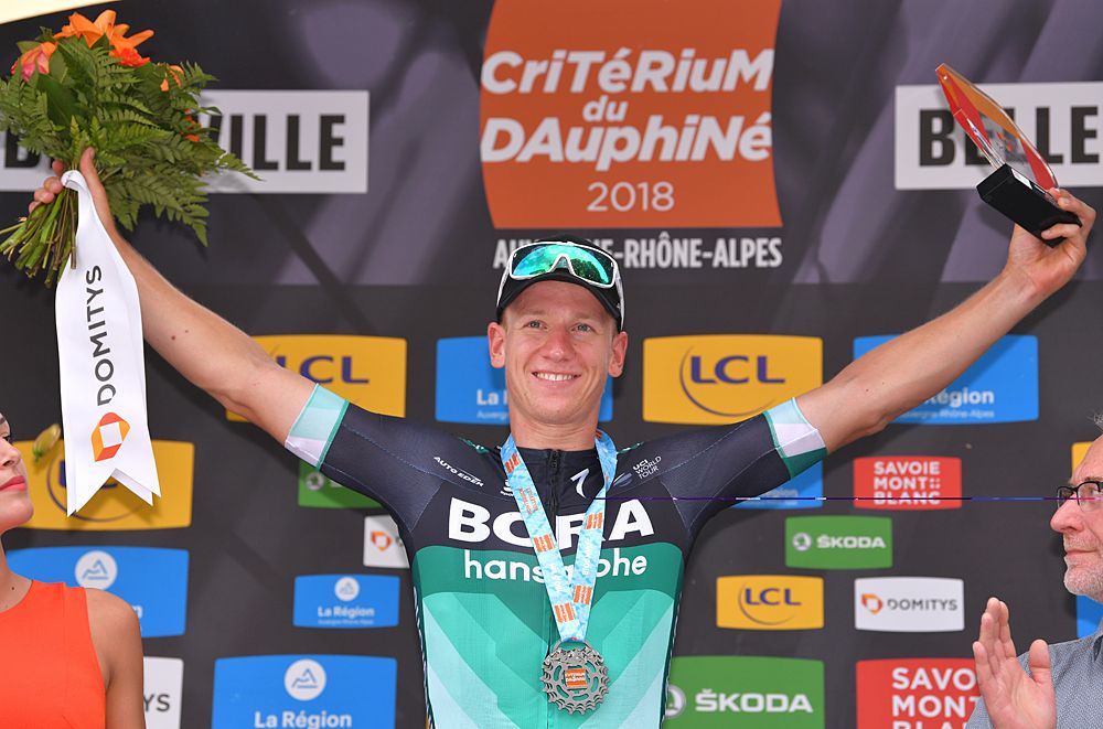 Pascal Ackermann (Bora-Hansgrohe) won stage 2 of the Crit&eacute;rium du Dauphin&eacute;