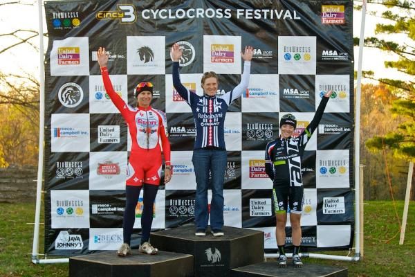 The Day 1 podium in Ohio: Meredith Miller, Katie Copmton and Kaitlin Antonneau