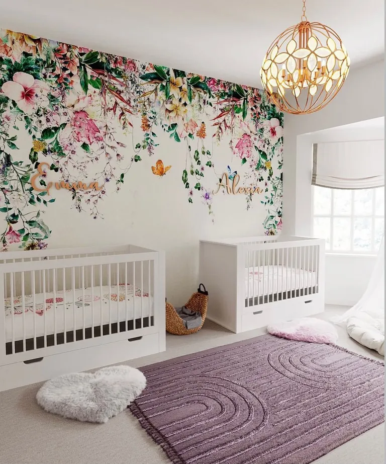 Twin girl nursery design by Little Guy Comfort