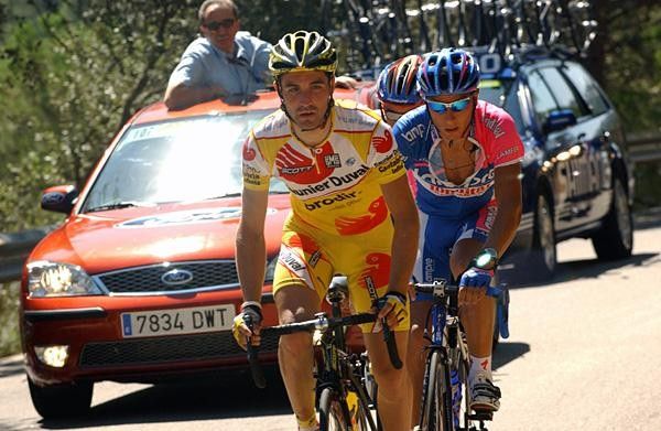 David de la Fuente (Saunier Duval) leading the breakaway