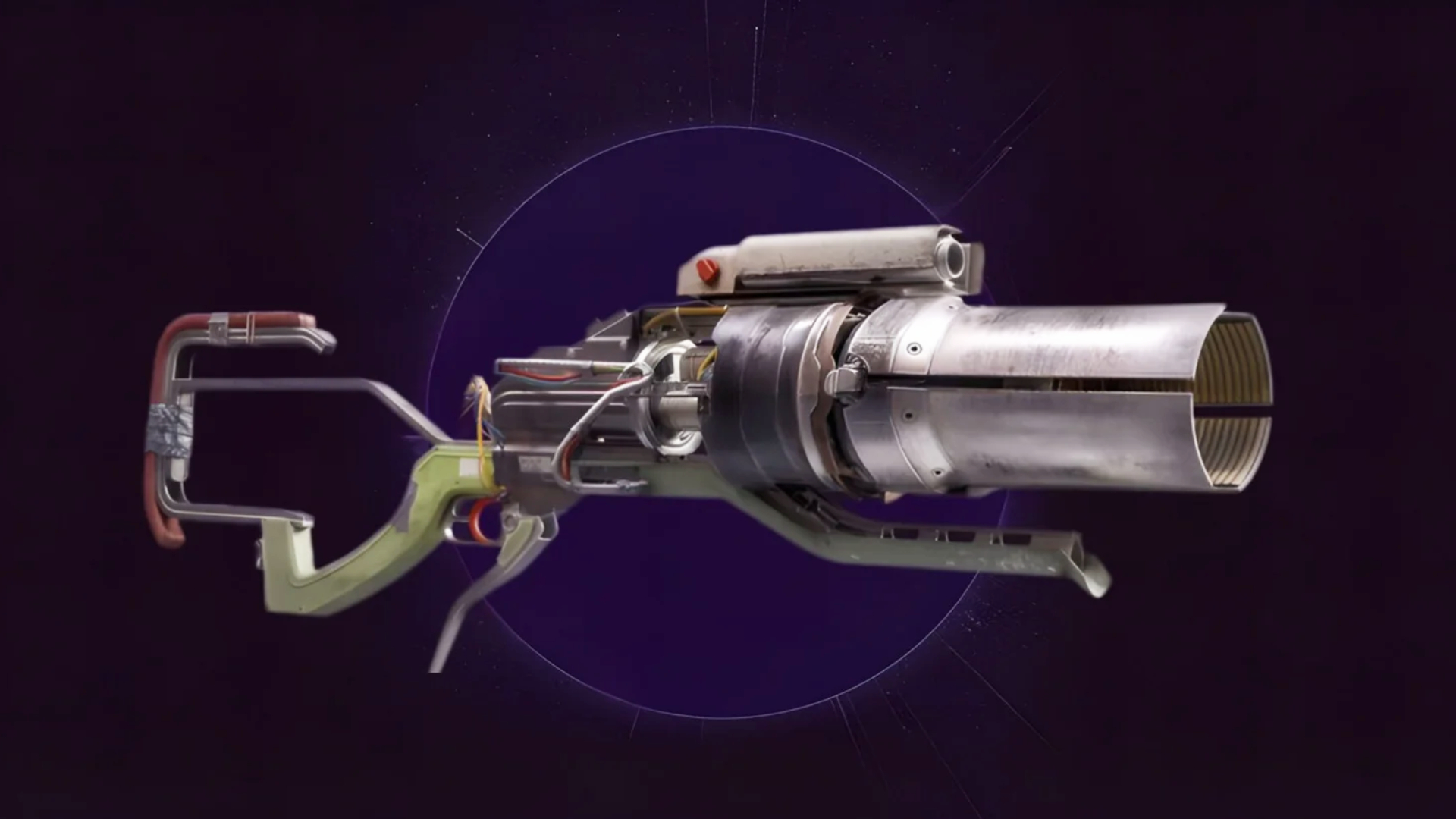 Arc Raiders Dolabra blueprint: The Dolabra shotgun against a dark purple background.