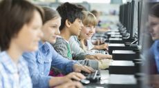 School children on computers