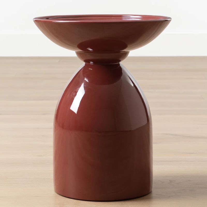 dark red gloss side table