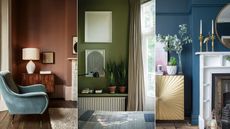 Three rooms decorated with earthy spring colors