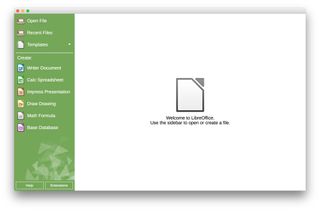 LibreOffice home screen