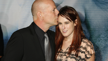 Actors Bruce Willis and Rumer Willis arrive at the Los Angeles premiere of "Surrogates" at the El Capitan Theatre on September 24, 2009 in Hollywood, California.