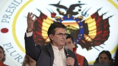Bolivian President-elect Rodrigo Paz celebrates victory